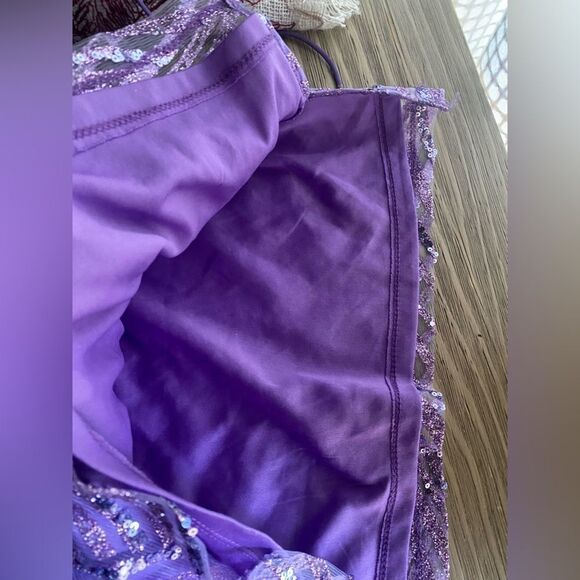 NWT Hello Molly Shimmering Star Sequin Mini Dress Purple  Sz XS Sleeveless - Picture 12 of 16